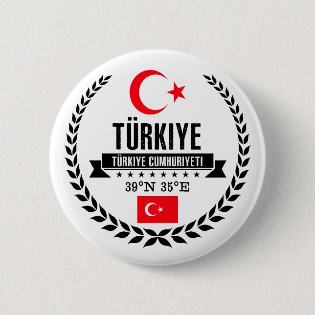 Turkey 2 Inch Round Button (Front)