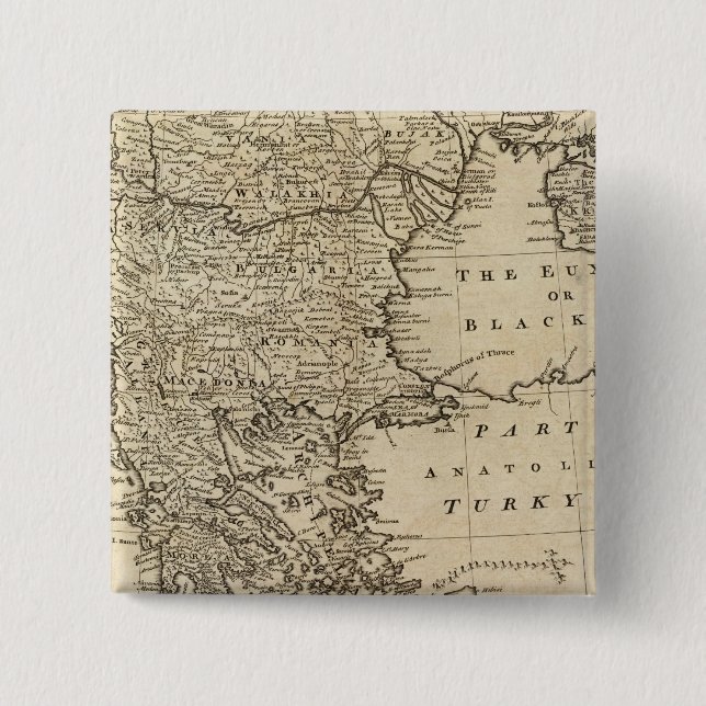 Turkey 2 Inch Square Button (Front)