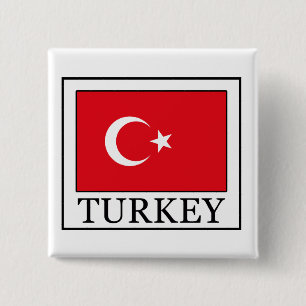 Turkey 2 Inch Square Button