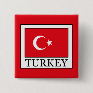 Turkey 2 Inch Square Button