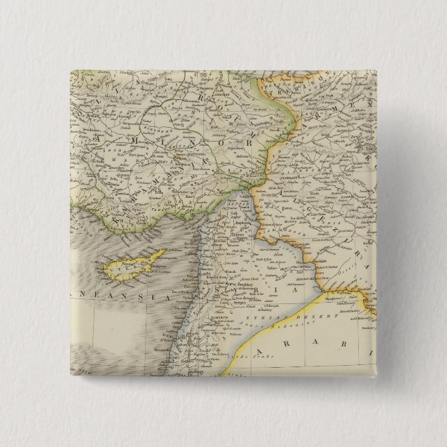 Turkey 3 2 inch square button (Front)