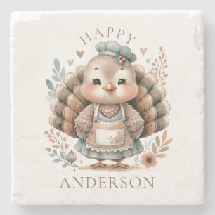 Turkey Add Custom Text Stone Coaster