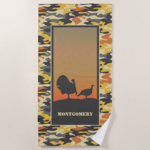 Turkey and Camo Beach Towel