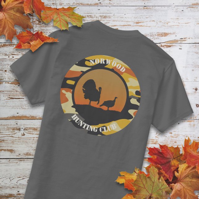 Turkey and Camo Round Design T-Shirt (Creator Uploaded)