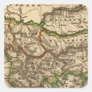 Turkey and Greece Map Square Sticker