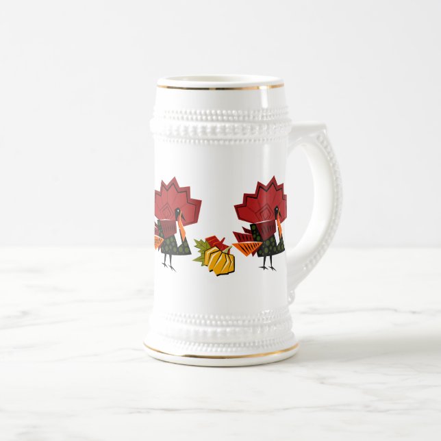 Turkey and Pumpkins Thanksgiving Gift Mugs (Front Right)