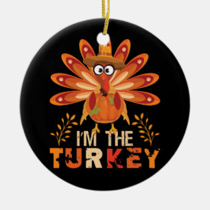 turkey and summer fall colours for thanksgiOrnamen Ceramic Ornament