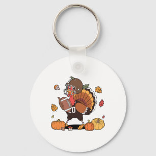Turkey And Touchdown Thanksgiving Footll Men Women Keychain