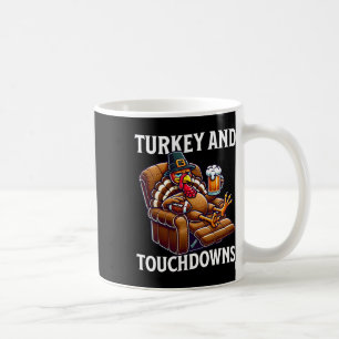 Turkey And Touchdowns Thanksgiving Football Dad Fu Coffee Mug