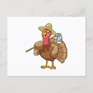 Turkey as Farmer Postcard