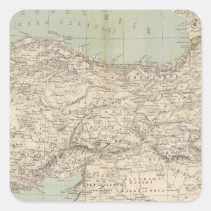 Turkey Atlas Map Square Sticker