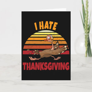 Turkey Autumn Fall Pumpkin Funny Thanksgiving Day Card