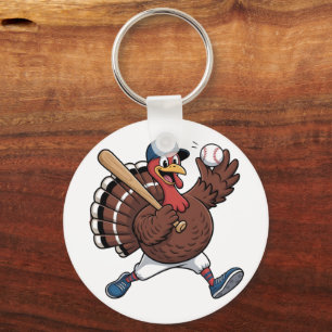 Turkey Batter Baseball Baseball Game Baseball Keychain