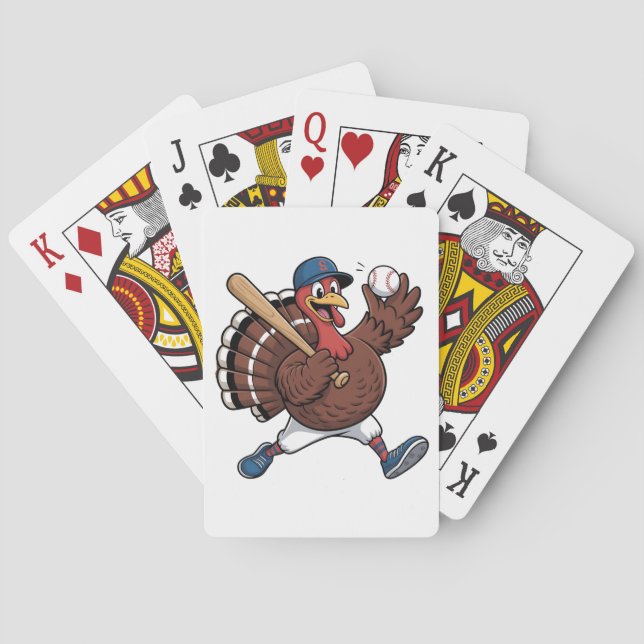 Turkey Batter Baseball Baseball Game Baseball  Playing Cards (Back)