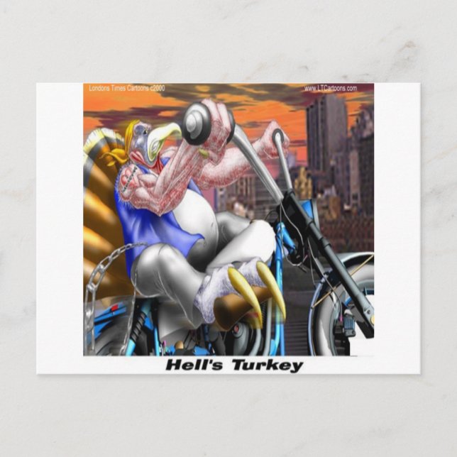 Turkey Biker Funny Postcard (Front)