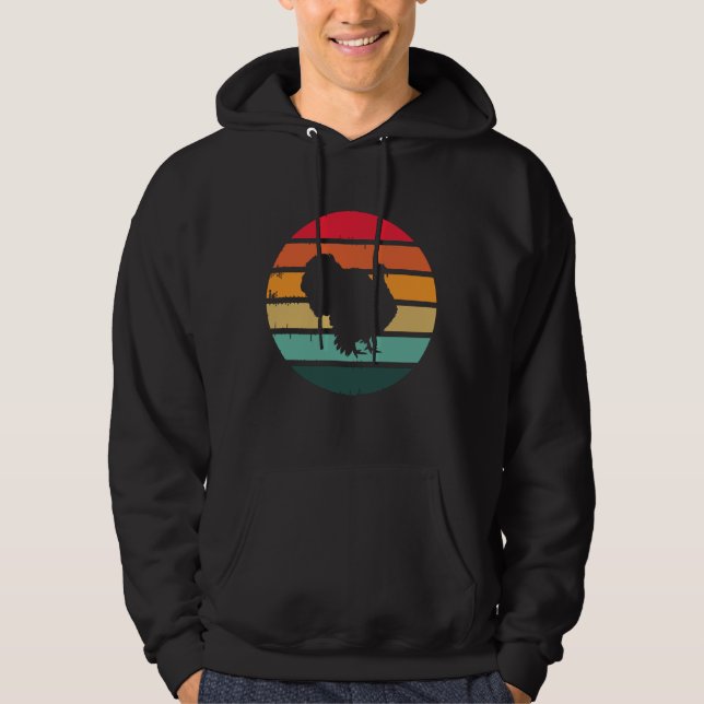 Turkey Bird Thanksgiving Distressed Vintage Sunset Hoodie (Front)