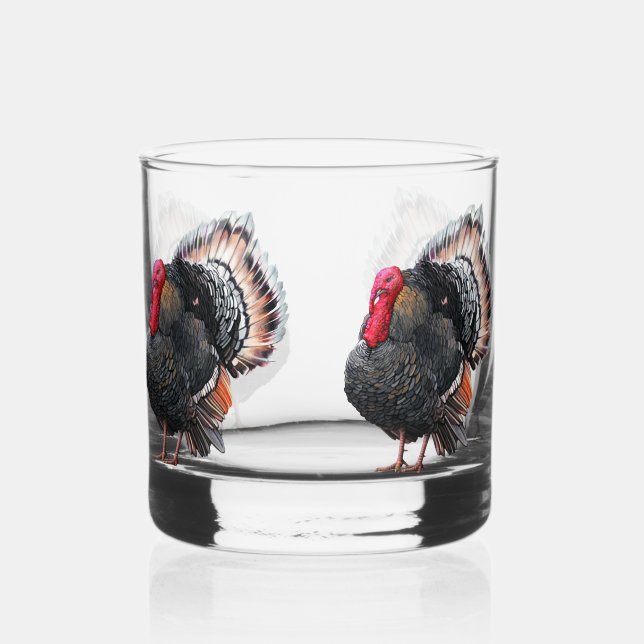 Turkey (bird) whiskey glass (Front)
