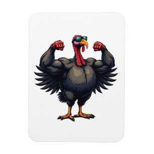 Turkey Bodybuilding Thanksgiving Day Gym Workout   Magnet