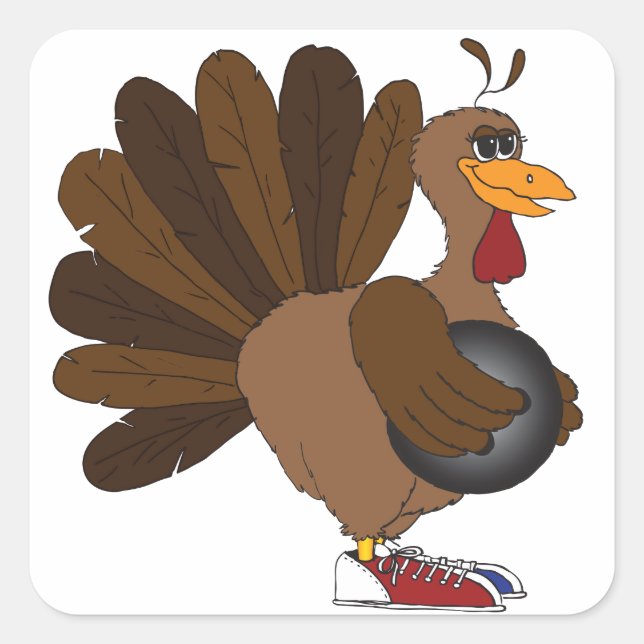 Turkey Bowl Square Sticker (Front)