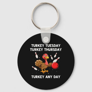 Turkey Bowling Thanksgiving Bowler Strike Spare Bo Keychain