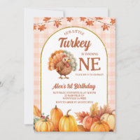 Turkey Boy 1st Birthday invitation