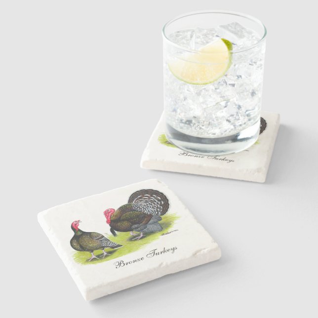 Turkey Broad Breasted Bronze Stone Coaster (Side)