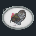 Turkey: Bronze Tom Belt Buckle<br><div class="desc">Bronze turkeys are handsome fellows, their plumage glistens metallic in the sun.</div>