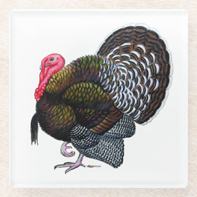 Turkey:  Bronze Tom Glass Coaster (Front)