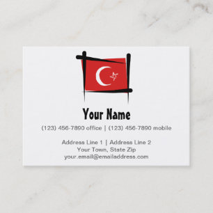 Turkey Brush Flag Business Card