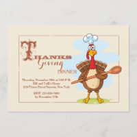 Turkey Chef Thanksgiving Invitation