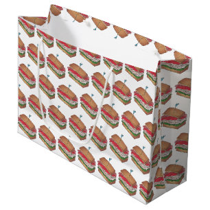 Turkey Club Sandwich Restaurant Diner Foodie Food Large Gift Bag