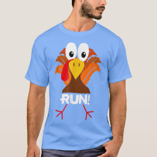 Turkey Costume Adult Running Face Turkey Trot  T-Shirt