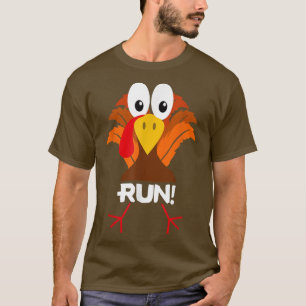 Turkey Costume Adult Running Face Turkey Trot  T-Shirt