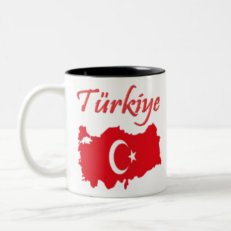 Turkey Country and Fan Design Two-Tone Coffee Mug