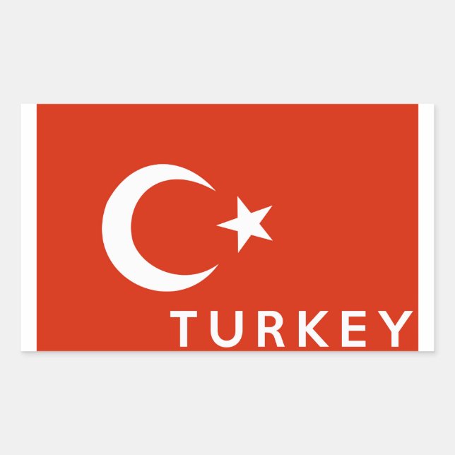 turkey country flag symbol name text sticker (Front)