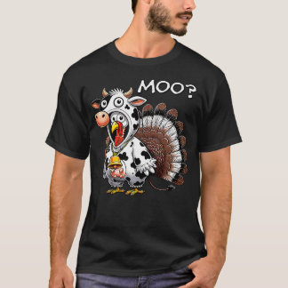 Turkey Cow Funny Turkey Moo Cow Thanksgiving Men B T-Shirt