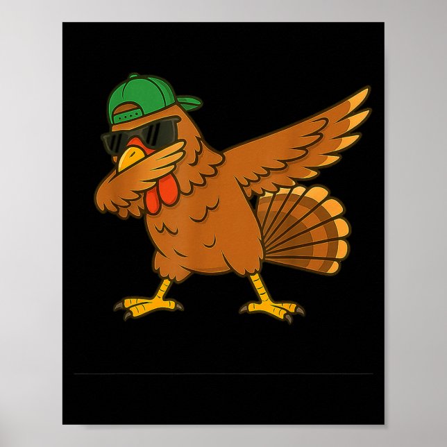 Turkey Dab Meme Animal Dance Funny For Men Women K Poster (Front)