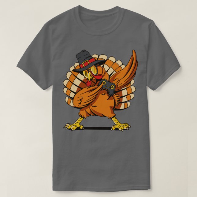Turkey Dabbing T-Shirt (Design Front)