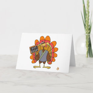 Turkey day Eat Sushi Holiday Card