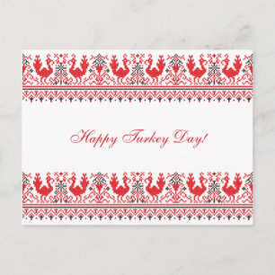 TURKEY DAY FOLKLORE POSTCARD