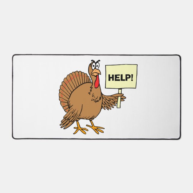 Turkey Day Thanksgiving Humour Desk Mat (Front)
