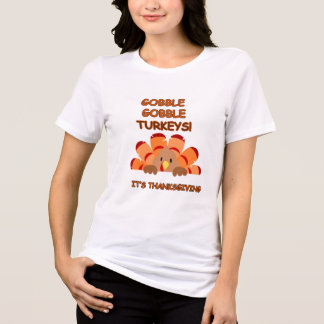 TURKEY DAY ! White Funny Thanksgiving Women's Tri-Blend Shirt