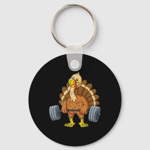 Turkey Deadlift Fun Thanksgiving Day Fitness Weigh Keychain