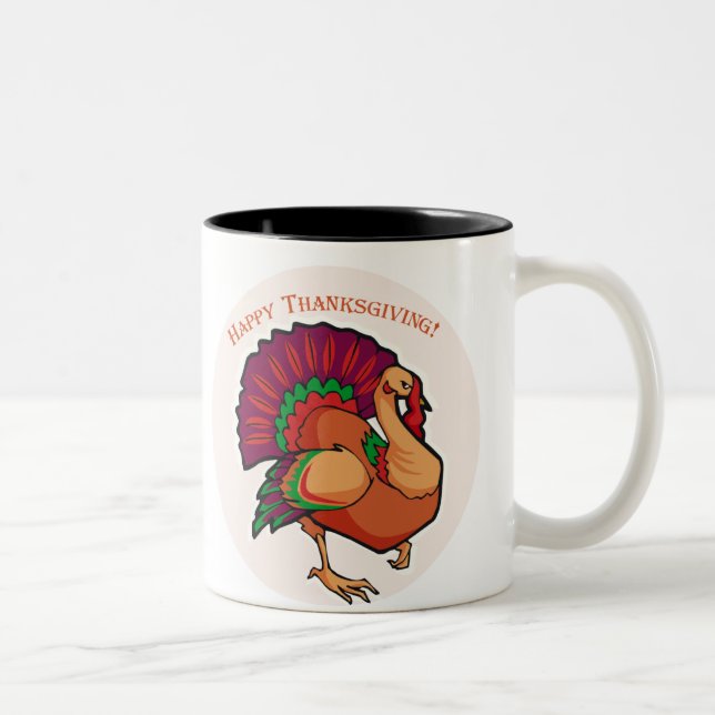 Turkey Decoration Two-Tone Coffee Mug (Right)