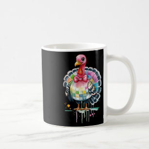 Turkey Dinner Fall Thanksgiving Coquette Bow Disco Coffee Mug