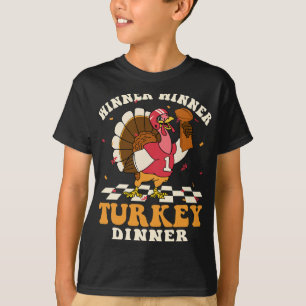 Turkey Dinner Football Autumn Fall Thanksgiving Re T-Shirt