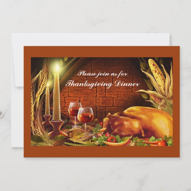 Turkey Dinner Thanksgiving Invitations (Front)