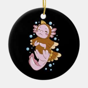 Turkey Disguise Axolotl Fun Ceramic Ornament