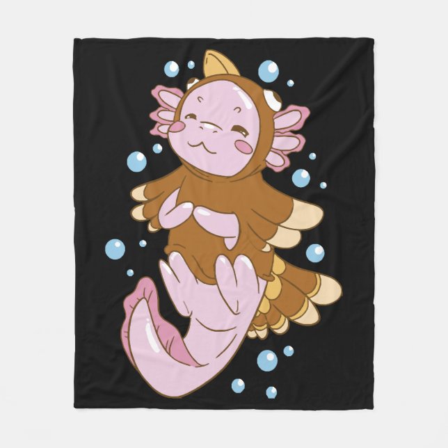 Turkey Disguise Axolotl Fun Fleece Blanket (Front)