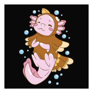 Turkey Disguise Axolotl Fun Photo Print